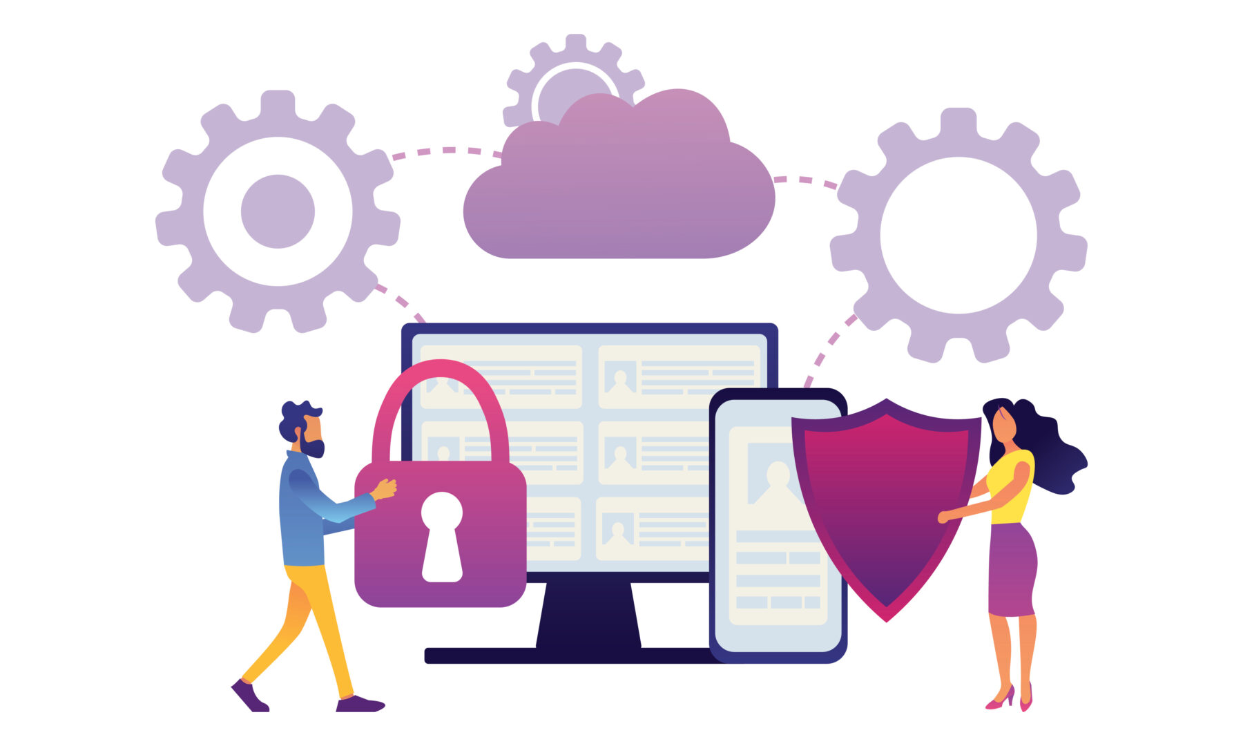 Safety and security of personal data concept